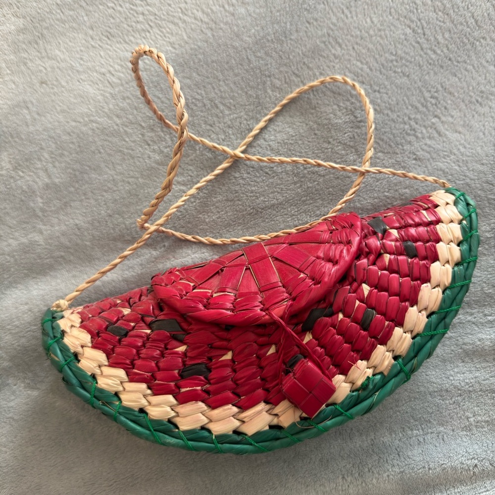 Handmade Woven Watermelon Crossbody Bag ✨🍉